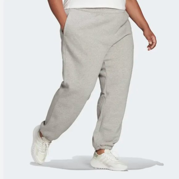 ADIDAS Originals Plus Size Grey Fleece Jogger Pants